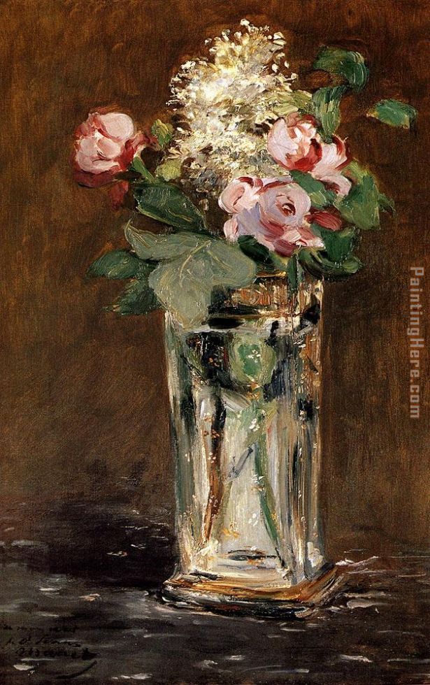 Flowers In A Crystal Vase painting - Edouard Manet Flowers In A Crystal Vase art painting